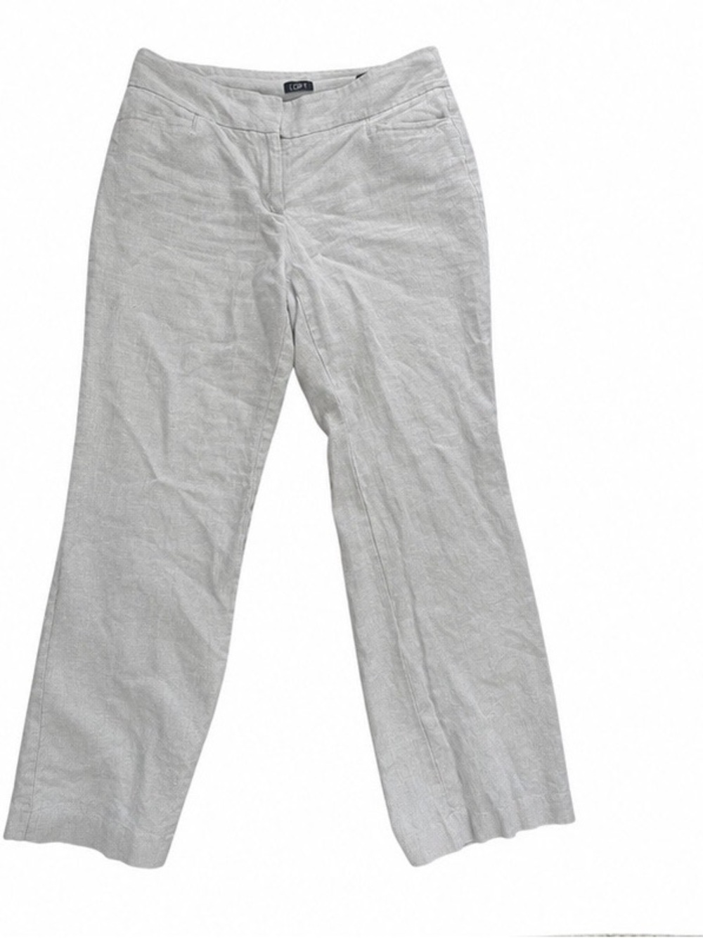 LOFT Julie Trouser Linen Blend Pants Light Gray Size 10